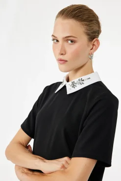 Koton Camiseta con detalle de pedrer&iacute;a^Mujer Camisetas