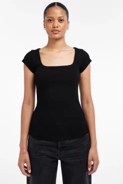 Topshop Camiseta cuello cuadrado^Mujer Camisetas