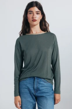 Springfield Camiseta cuello lurex^Mujer Camisetas