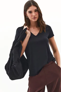 Oxxo Camiseta de cuello pico^Mujer Basic Bar