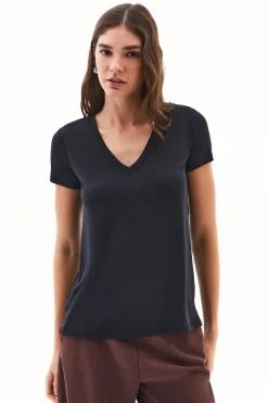 Oxxo Camiseta de cuello pico^Mujer Basic Bar