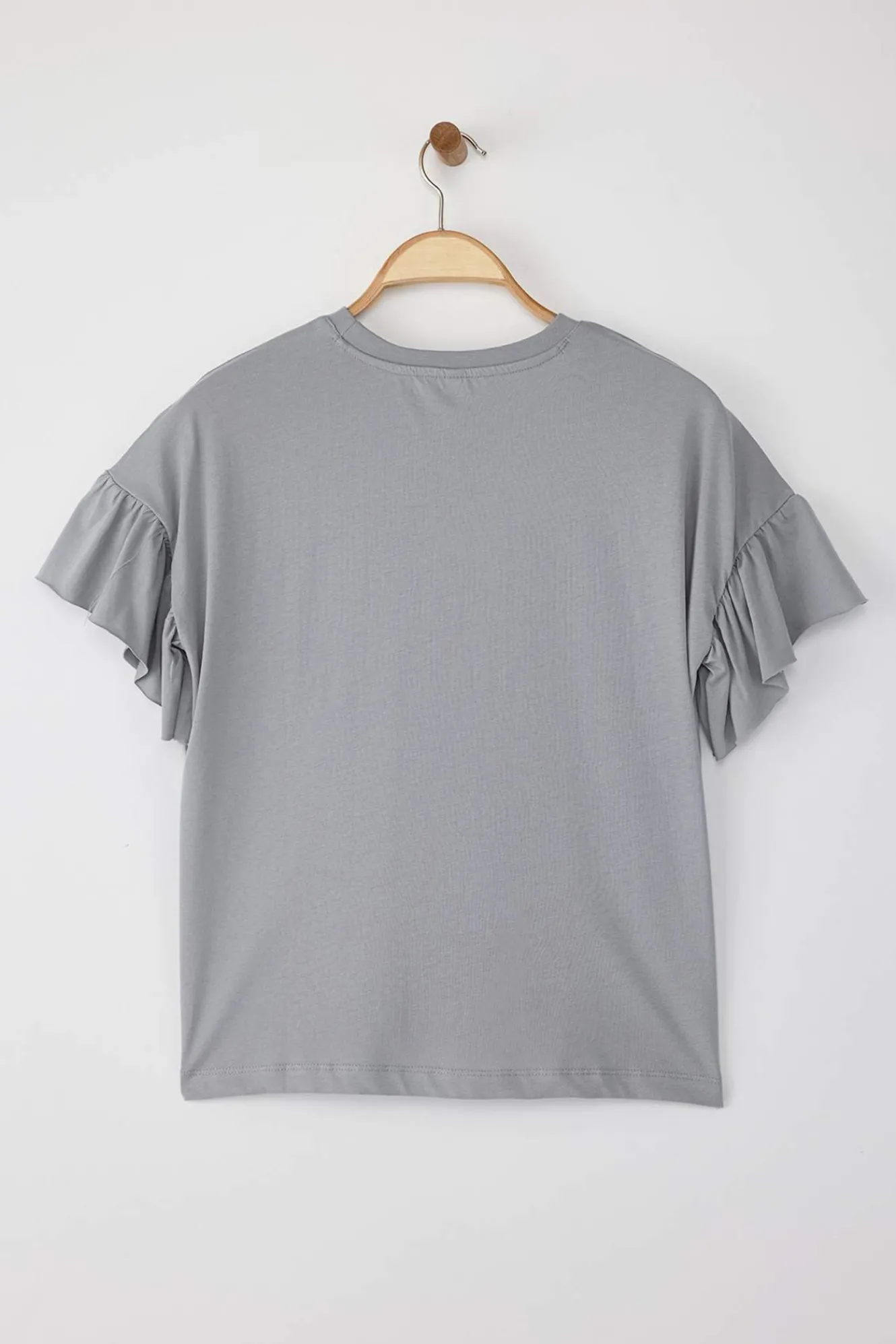 Trendyol Camiseta de manga corta volantes^Mujer Camisetas