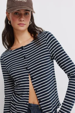 Springfield Camiseta de rayas con botenes^Mujer Camisetas