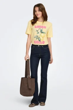 Only Camiseta dibujo frontal^Mujer Camisetas