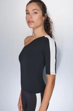 Dash and Stars Camiseta escote asim&eacute;trico bicolor^Mujer Deporte