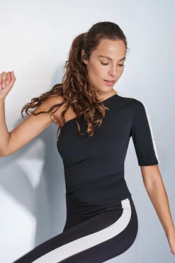 Dash and Stars Camiseta escote asim&eacute;trico bicolor^Mujer Deporte