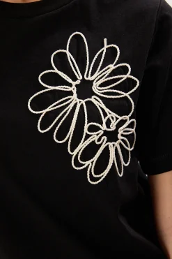 Trendyol Camiseta flor manga corta^Mujer Camisetas