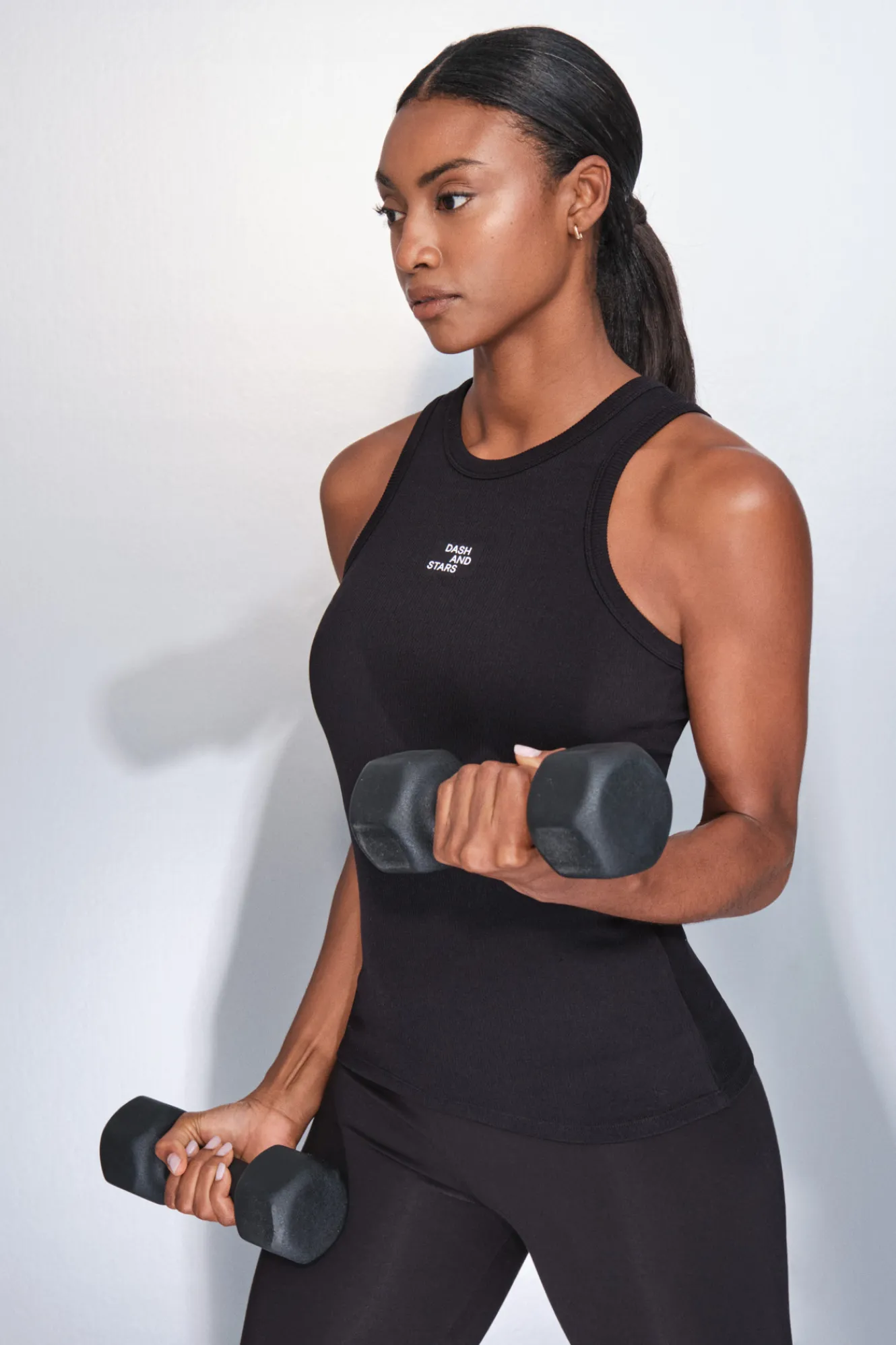 Dash and Stars Camiseta halter algodón canalé^Mujer Deporte