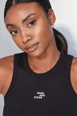 Dash and Stars Camiseta halter algodón canalé^Mujer Deporte