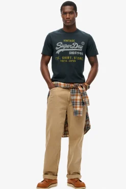 Superdry Camiseta manga corta b&aacute;sica con logotipo grande^Hombre Camisetas