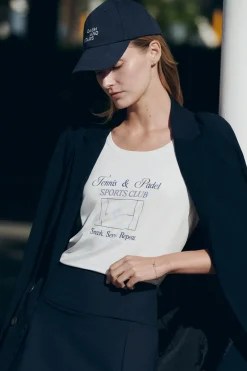 Dash and Stars Camiseta manga corta blanca^Mujer Deporte