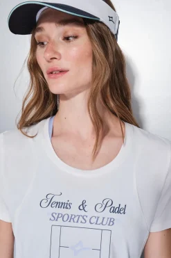 Dash and Stars Camiseta manga corta blanca^Mujer Deporte