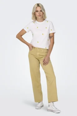 Only Camiseta manga corta con bordados^Mujer Camisas Y Blusas|Camisetas