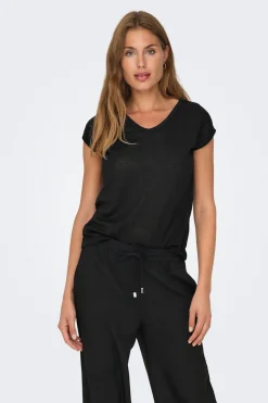 Only Camiseta manga corta de lurex^Mujer Camisetas