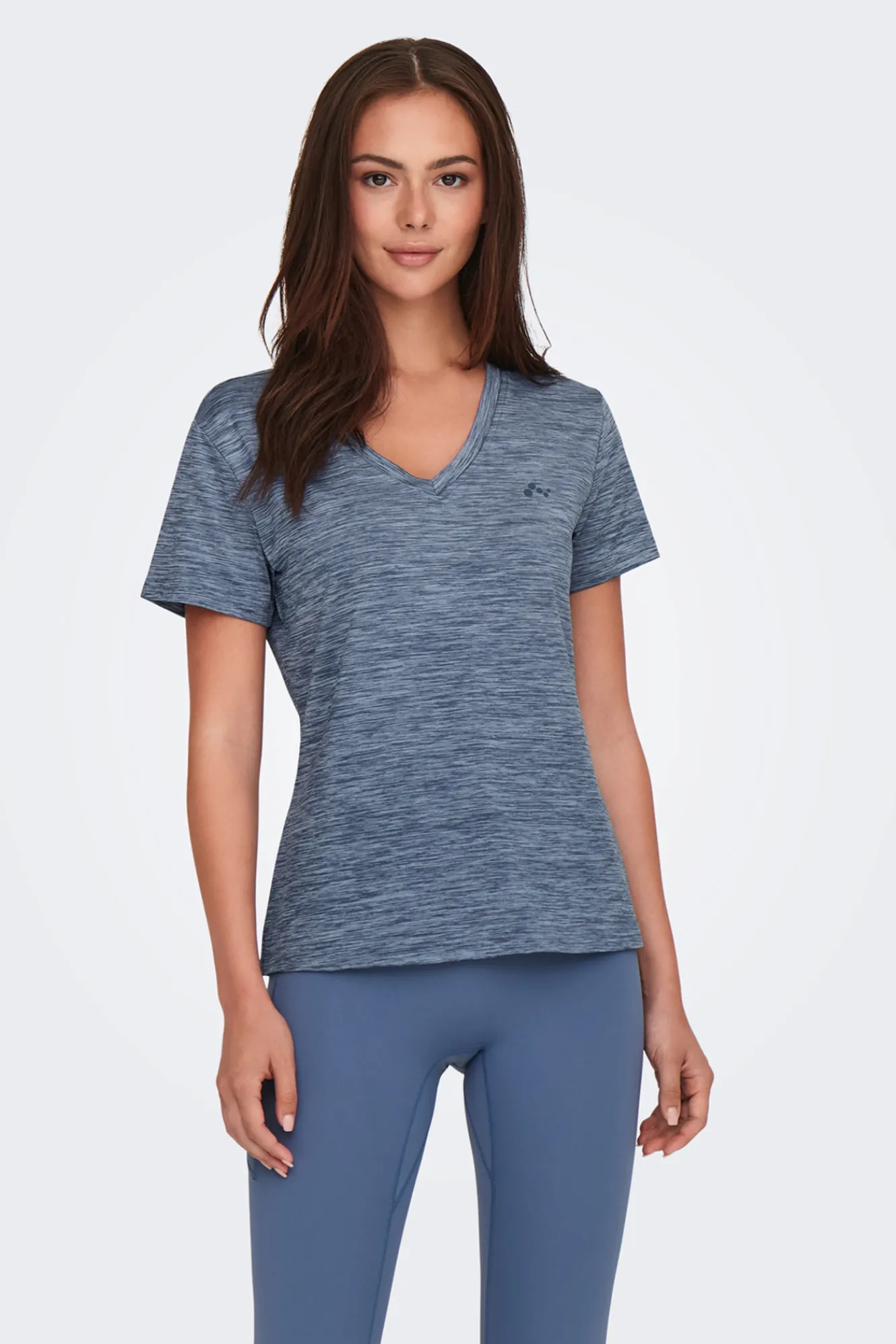 Only Play Camiseta manga corta y cuello V, y con tejido efecto lavado^Mujer Deporte