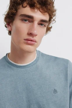 Springfield Camiseta manga larga doble microraya^Hombre Camisetas