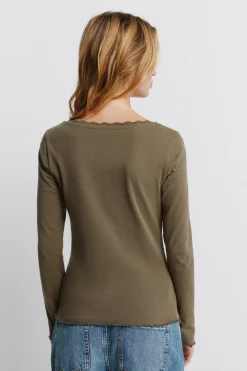 Springfield Camiseta manga larga lace^Mujer Camisetas