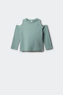 Springfield Kids Camiseta manga larga tachas hombro descubierto ni&ntilde;a^Niños Camisetas