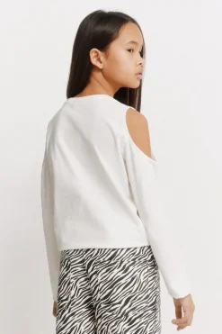 Springfield Kids Camiseta manga larga tachas hombro descubierto ni&ntilde;a^Niños Camisetas