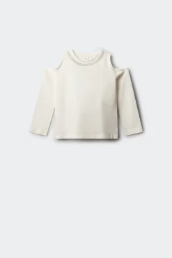 Springfield Kids Camiseta manga larga tachas hombro descubierto ni&ntilde;a^Niños Camisetas