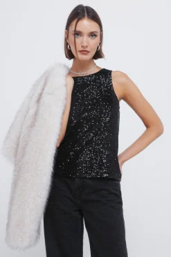 Springfield Camiseta nadadora lentejuelas^Mujer Camisetas