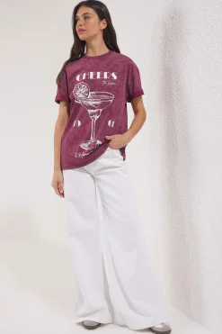 Trendyol Camiseta oversize manga corta^Mujer Camisetas