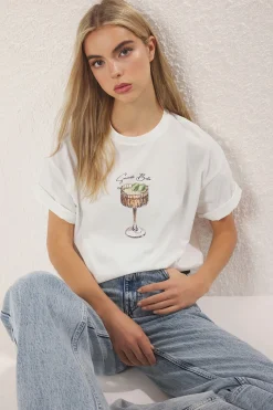 Trendyol Camiseta oversize manga corta^Mujer Camisetas