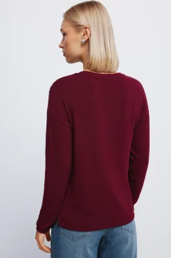 Springfield Camiseta punto cortado tachas^Mujer Camisetas