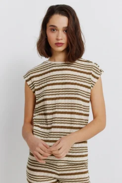 Springfield Camiseta punto rayas^Mujer Camisetas|Total Look