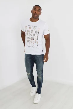 Brave Soul Camiseta raquetas manga corta^Hombre Camisetas