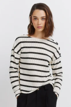 Springfield Camiseta rayas botones hombro^Mujer Camisetas