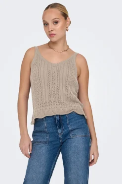 Only Camiseta tirantes de crochet^Mujer Camisetas