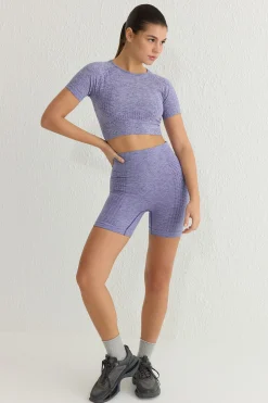 Trendyol Camiseta top deportiva jaspeada^Mujer Deporte