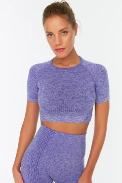 Trendyol Camiseta top deportiva jaspeada^Mujer Deporte