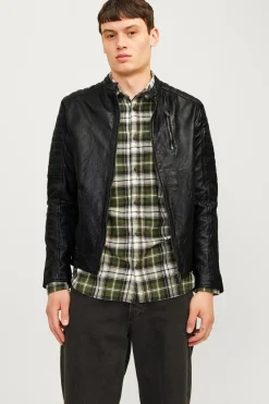Jack & Jones Cazadora biker piel^Hombre Cazadoras