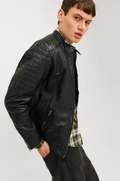 Jack & Jones Cazadora biker piel^Hombre Cazadoras