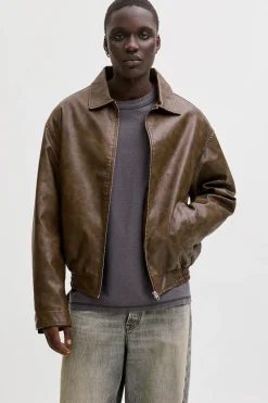 Jack & Jones Cazadora bomber polipiel^Hombre Cazadoras