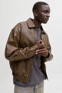 Jack & Jones Cazadora bomber polipiel^Hombre Cazadoras