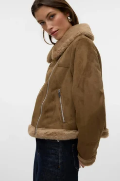 Vero Moda Cazadora de mujer de terciopelo con cremallera^Mujer Chaquetas