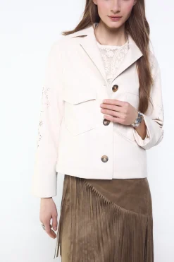 Slowlove Cazadora perforados en manga^Mujer Chaquetas