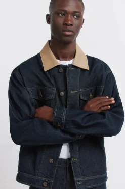 Springfield Cazadora vaquera oversize cuello contraste^Hombre Cazadoras