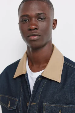 Springfield Cazadora vaquera oversize cuello contraste^Hombre Cazadoras