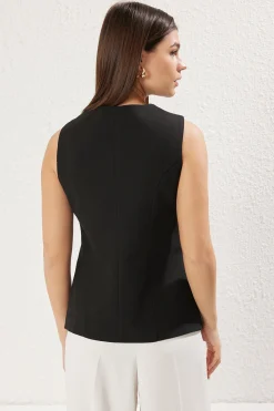 Trendyol Chaleco abotonado sin mangas^Mujer Camisetas