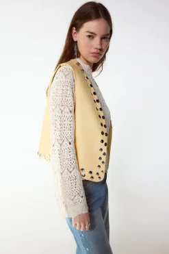 Slowlove Chaleco con tachas^Mujer Chaquetas|Chalecos