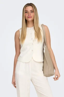 Only Chaleco de lino^Mujer Lino