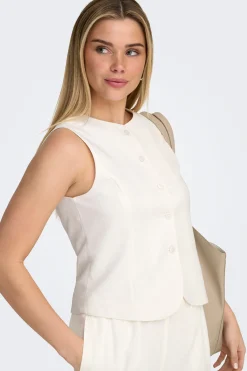 Only Chaleco de lino^Mujer Lino