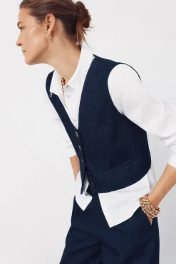 Cortefiel Chaleco Denim sastre^Mujer Chaquetas|Chalecos