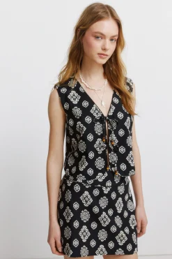 Springfield Chaleco estampado &eacute;tnico^Mujer Chaquetas|Jerséis Y Cárdigans