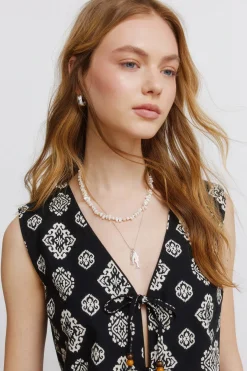 Springfield Chaleco estampado &eacute;tnico^Mujer Chaquetas|Jerséis Y Cárdigans