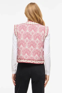 Vila Chaleco guateado estampado con lazos^Mujer Chaquetas|Chalecos